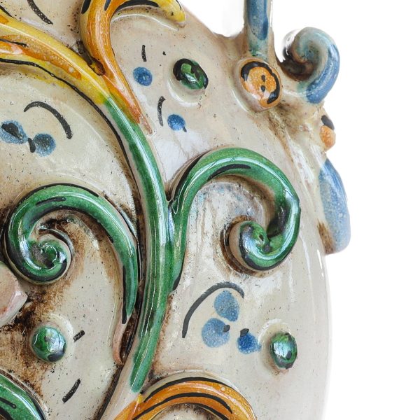 Fiaschetto in Ceramica di Caltagirone con decoro - immagine 3