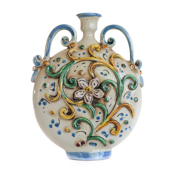 Fiaschetto in Ceramica di Caltagirone con decoro